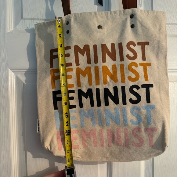 Feminist Idlewild Co Shoulder Tote Bag with Pocket and Snap Closure NEW NWT - Picture 5 of 9